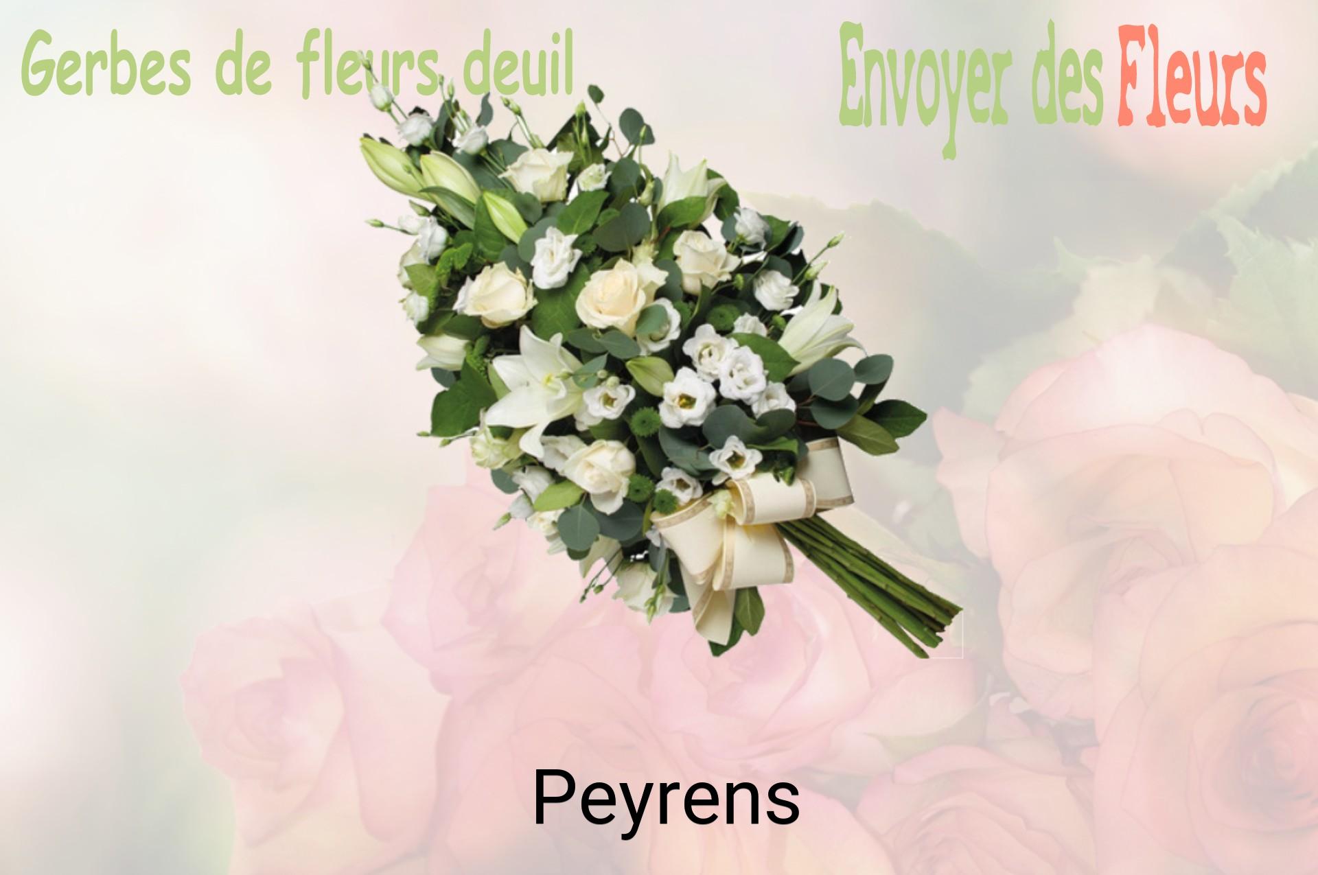 Gerbe de fleurs de deuil livrée à Peyrens